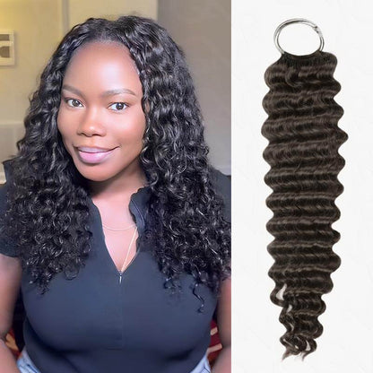 Wholesale|Buy 15 Packs Deep Wave Feather Crochet Weave Human Hair Extensions Send 10 Free Packs