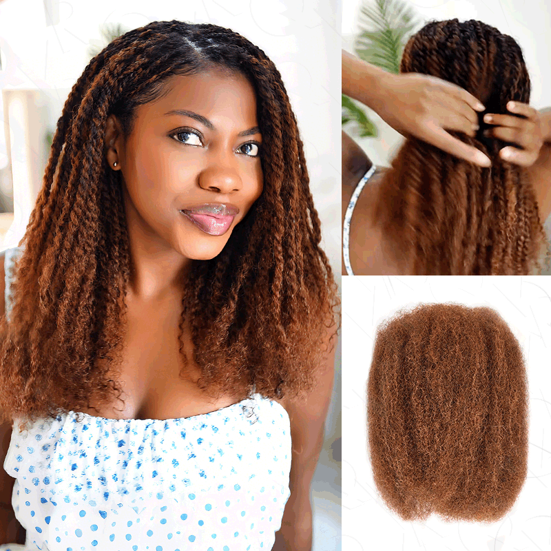 Wholesale|Buy 15 Packs Honey Blonde Afro kinky Bulk Human Hair Send 10 Free Packs