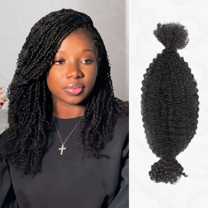1b colored spring twist human hair extensions