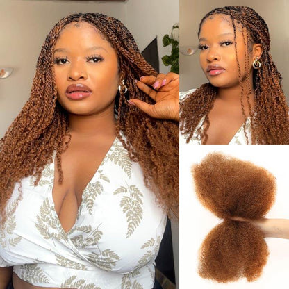 auburn brown human hair afro kinky hair 
